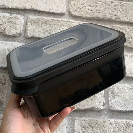 Pote Retangular de 2 Litros  - Preto