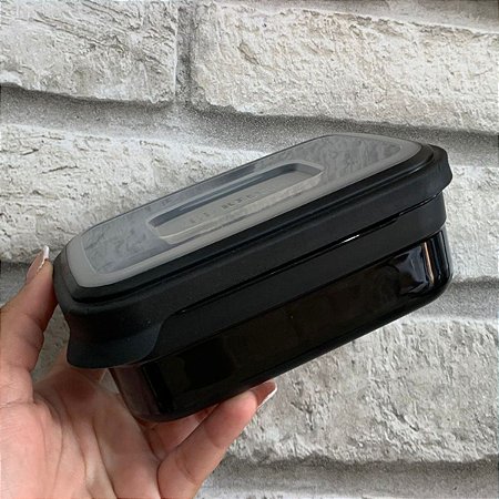 Pote Retangular de 500 ml  - Preto