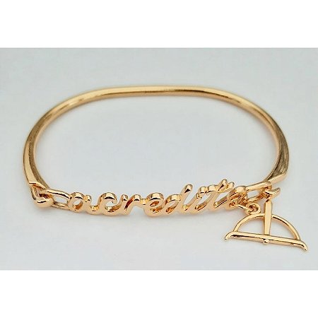 Bracelete Folheado Fé Acredite Orixá Umbanda Candomblé
