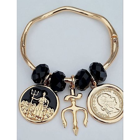 Bracelete Folheado Guardião Exu Umbanda Candomblé