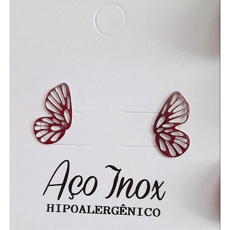 Brinco Aço Asas Borboleta