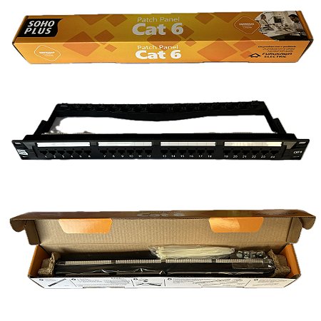 Patch Panel FURUKAWA SOHOPLUS Cat.6 - 24 Portas T568A/B Padrão 19"