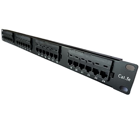 Patch Panel 24 Portas Cat5e UTP padrão 19"