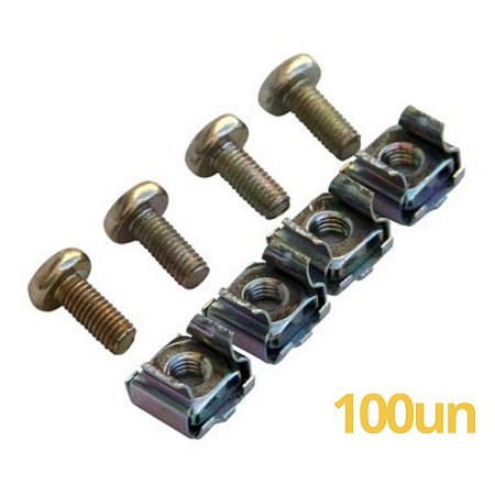 Kit Porca Gaiola 100 unidades