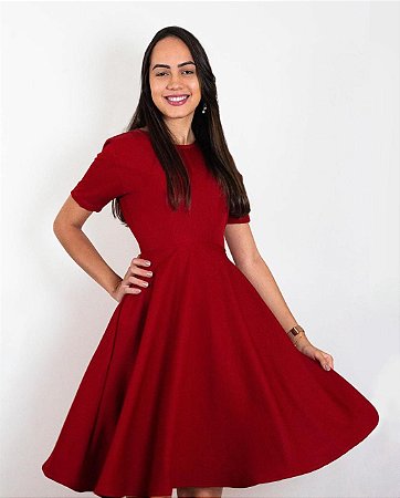 Vestido Clássico Marsala