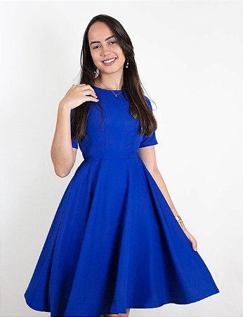Vestido Clássico Azul Royal
