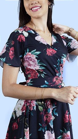 Vestido Transpassado Chiara Preto