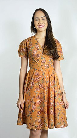 Vestido Transpassado Chiara Terracota