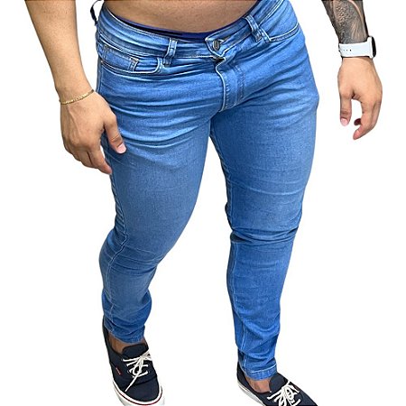 Calça Jeans com Lycra e Elastano - Azul Escuro