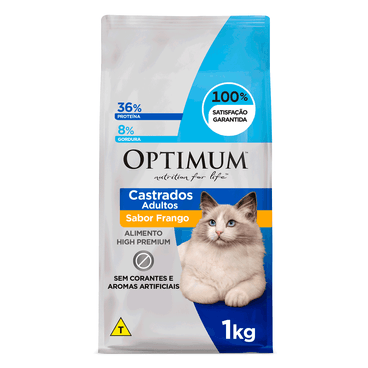 Ração Optimum para Gatos Adultos Castrados Frango 1 kg