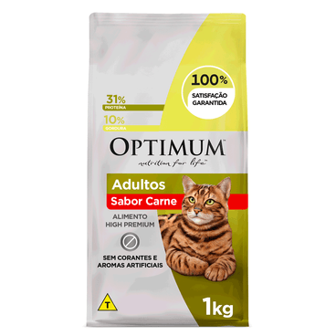 Ração Optimum para Gatos Adultos Carne 1 kg
