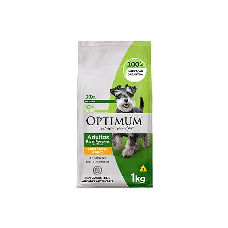 Ração Optimum para Cães Adultos Raças Pequenas e Minis Sabor Frango e Arroz