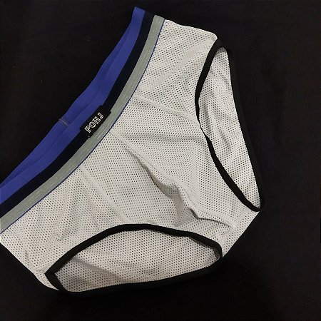 CUECA SLIP BRANCA SEMITRANSPARENTE