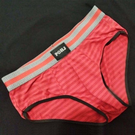 CUECA SLIP VERMELHA SEMITRANSPARENTE