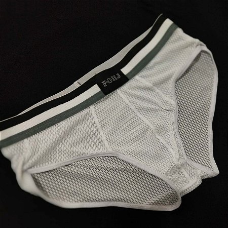 CUECA SLIP BRANCA SEMITRANSPARENTE