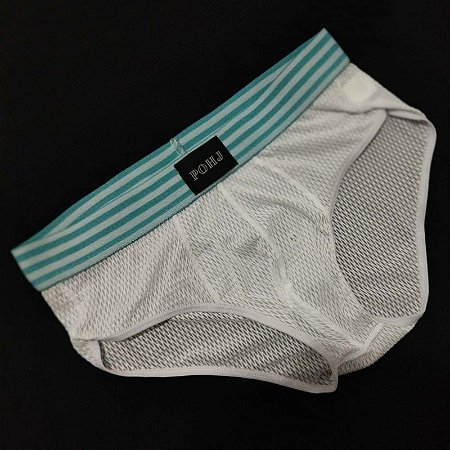 CUECA SLIP BRANCA SEMITRANSPARENTE