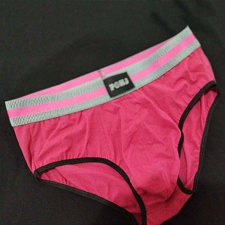 CUECA SLIP ROSA SEMITRANSPARENTE