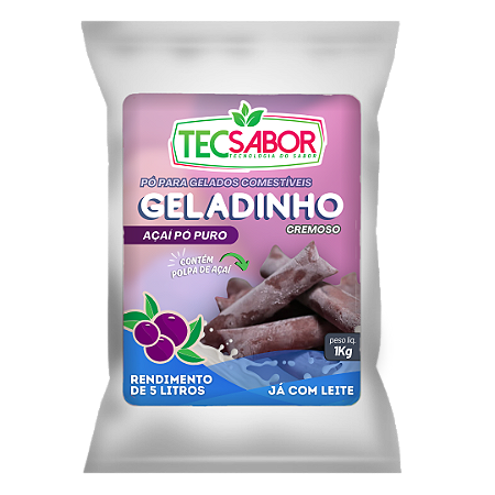 Geladinho Cremosinho com Açaí em Pó - Sabores