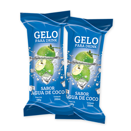 Embalagens Gelo Saborizado ÁGUA DE COCO - (200 unidades)