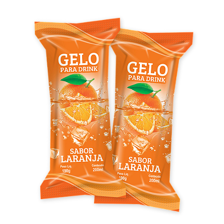 Embalagens Gelo Saborizado LARANJA - (200 unidades)