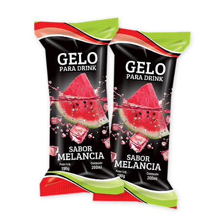 Embalagens Gelo Saborizado MELANCIA - (200 unidades)