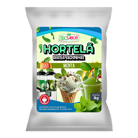Raspadinha Hortelã +Sabores Base Pó Pronta Tecsabor