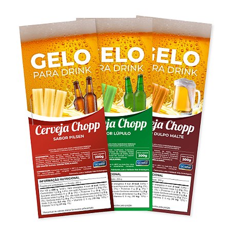 Etiqueta para Gelo de Sabor Cerveja Chopp - 50 Unidades