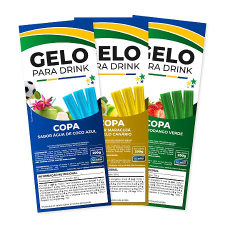 Etiqueta para Gelo de Sabor Copa do Mundo - 50 Unidades