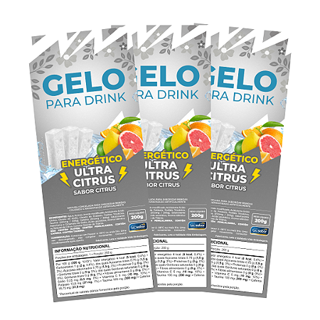 Etiqueta para Gelo de Sabor Energético Ultra Citrus - 50 Unidades