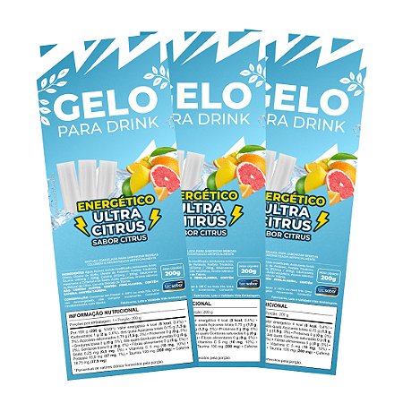 Etiqueta para Gelo de Sabor Energético Ultra Citrus - 50 Unidades