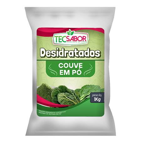 Couve desidratada em pó