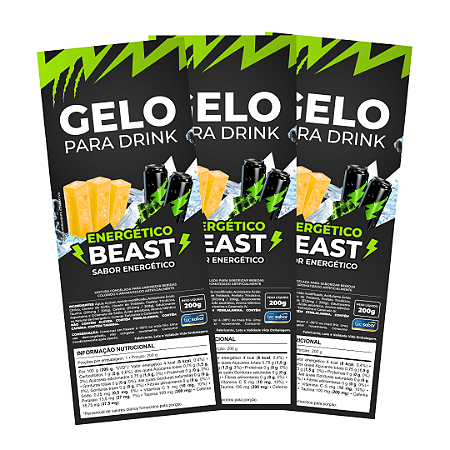 Etiqueta para Gelo de Sabor Energético Beast - 50 Unidades