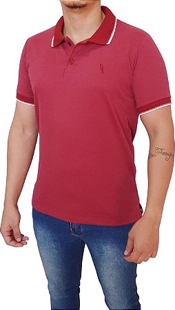 Polo piquet algodão/elastano cor vermelho coleção elegance arara