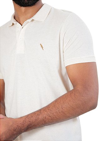 Polo algodão/linho cor palha coleção elegance arara