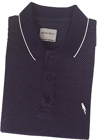 Polo piquet algodão poliester cor azul marinho coleção elegance arara
