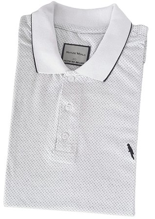 Polo piquet maquinetada algodão políester cor branco coleção elegance arara