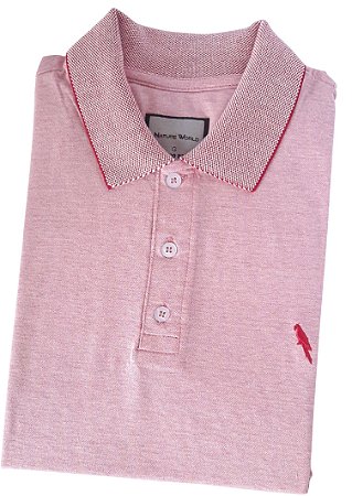 Polo em piquet de algodão/poliéster cor rosa coleção elegance arara