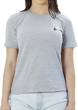 Camiseta Puro Algodão Feminina Coleção Casual Borboleta