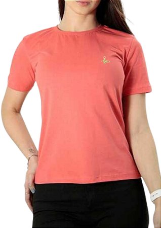 Camiseta Puro Algodão Feminina Coleção Casual Borboleta