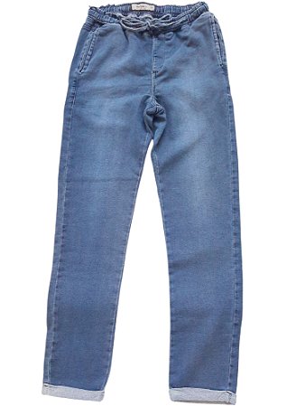 Calça jeans slim jogger azul marinho