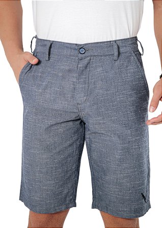 Bermuda masculina sarja flamê algodão elastano azul claro