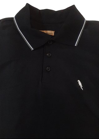 Polo 100% Algodão 30.1 Penteado Preta Coleção Elegance Arara