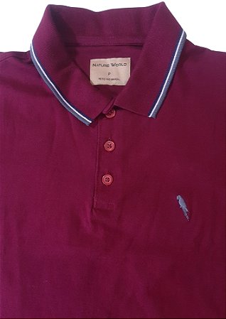 Polo 100% Algodão 30.1 Penteado Vinho Coleção Elegance Arara