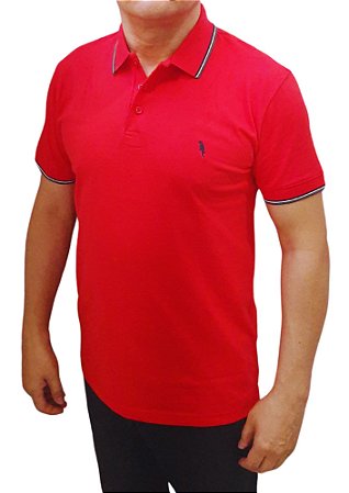 Polo 100% Algodão 30.1 Penteado Vermelho Coleção Elegance Arara