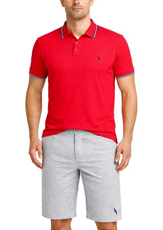 Polo 100% Algodão 30.1 Penteado Vermelho Coleção Elegance Arara