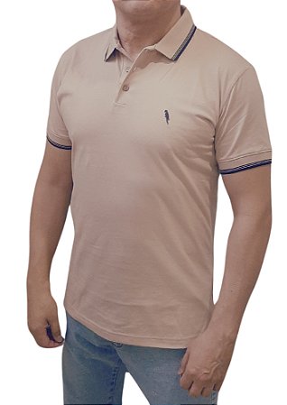 Polo 100% Algodão 30.1 Penteado Bege Coleção Elegance Arara