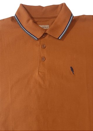 Polo 100% Algodão 30.1 Penteado Marrom Coleção Elegance Arara