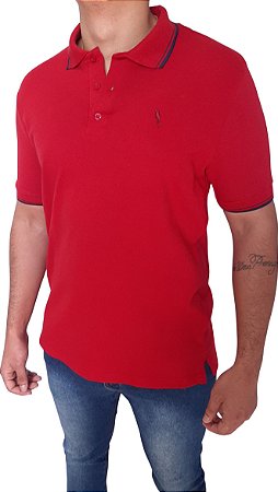 Polo piquet algodão elastano vermelho coleção elegance arara