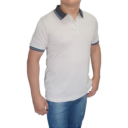 Polo em piquet de algodão/poliéster cor bege coleção elegance arara