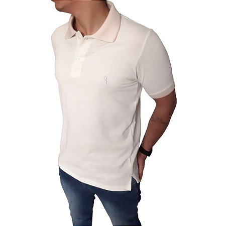 Polo piquet algodão linho cor palha coleção elegance arara